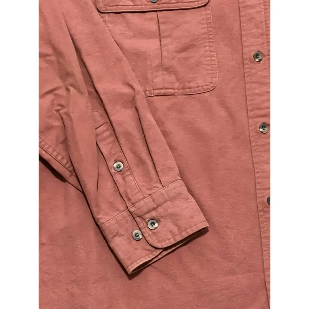 Cabela's Deer Skin Soft Chamois Shirt Jacket Men's XL Heavy Button Up Mauve